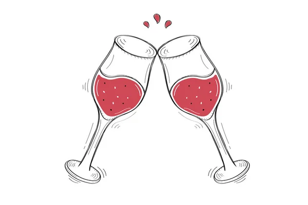 Hand Drawn Wine Glass Icon Vector Design.