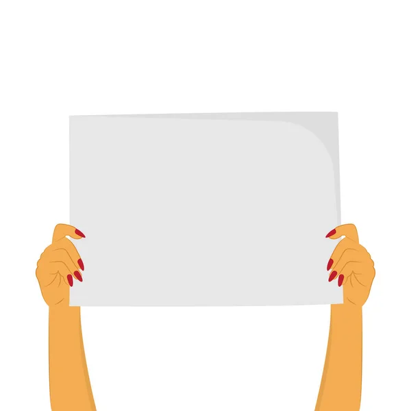 Hand Holding Blank Protest Banner Vector Design. 