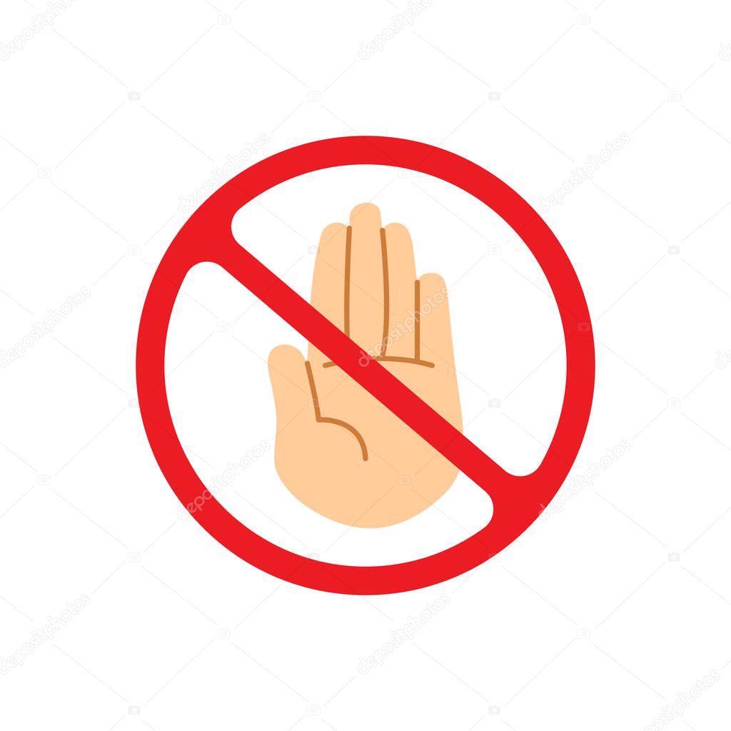 Hand Palm Or No Entry Icon Vector Design.