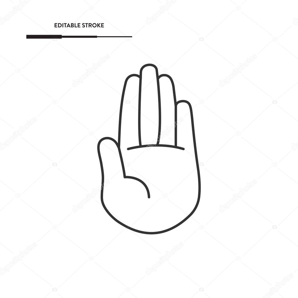 Hand Palm Or No Entry Icon Vector Design.