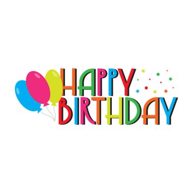 Happy Birthday Calligraphy Text Vector Design.