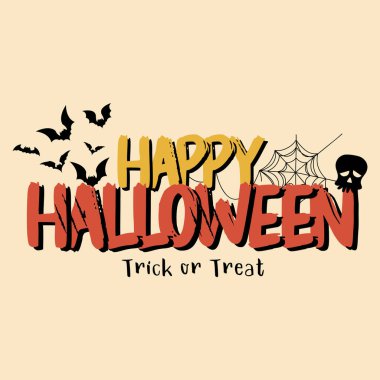 Happy Halloween Lettering Vector Design.