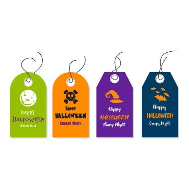 Happy Halloween Tag Set Vector Design. 