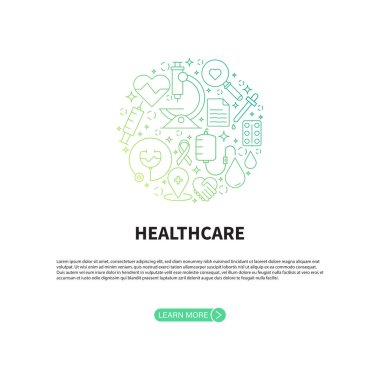 Sağlık ve İlaç Sancak Şablonu Vektör Tasarımı.