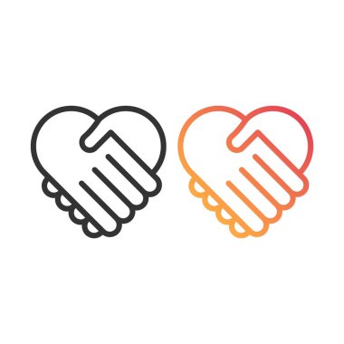 İki El Simgesi Vektör Tasarımı. 