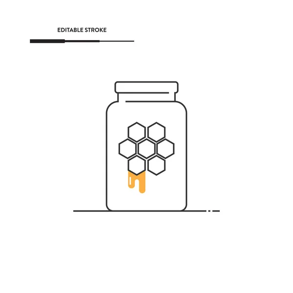 Bal Kavanozu Simgesi Vektör Tasarımı.