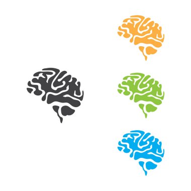 İnsan Beyni Simgesi Vektör Tasarımı.