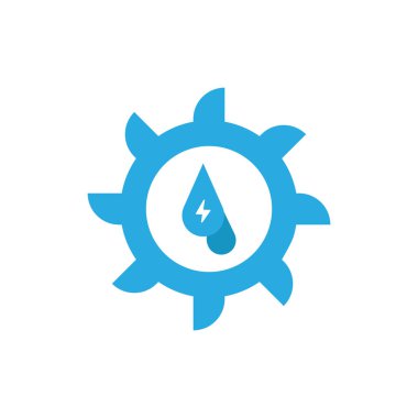 Hidroelektrik Güç Simgesi Vektör Tasarımı. 