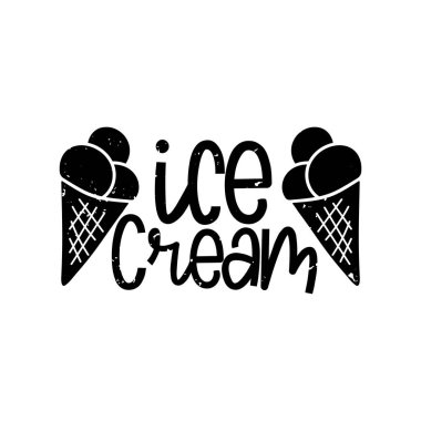 Dondurma Harfleme Vektör Tasarımı.