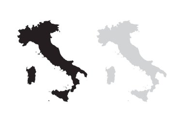 Siluet İtalya Simge Vektör Tasarımı. 