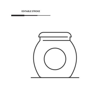 Kavanoz Simgesi Vektör Tasarımı.