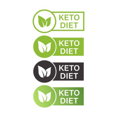 Ketogenic Diyet Etiketi Simgesi Vektör Tasarımı.