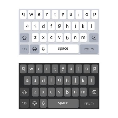 Akıllı Telefon Vektör Tasarımı Klavyesi.