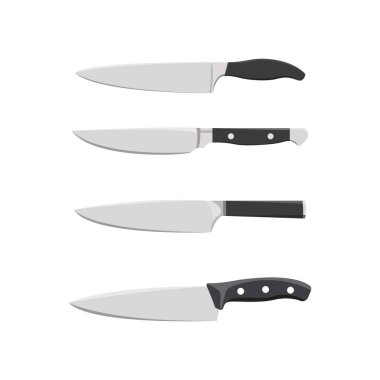 Bıçak Simgesi Set Vektör Tasarımı.