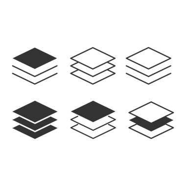 Katman Simgesi Set Vektör Tasarımı.