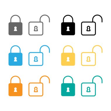 Simge vektör tasarımını kilitle.