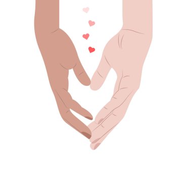 Aşk ve Eller Simge Vektör Tasarımı.