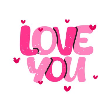 Seviyorum Seni Harf Vektörü Tasarımı. 