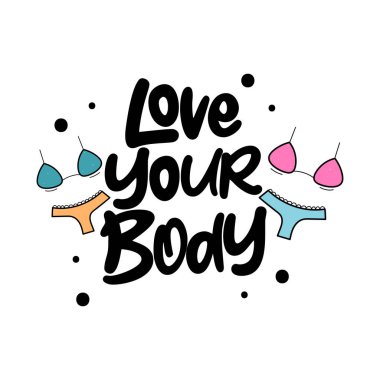 Vücut Harflendirme Vektörü Tasarımını Sev.