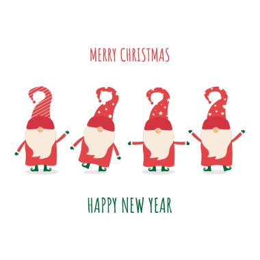 Mutlu noeller ve mutlu yeni yıl kart tasarımı.