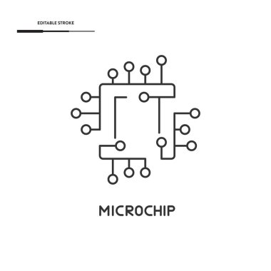 Mikroçip Simgesi Vektör Tasarımı.
