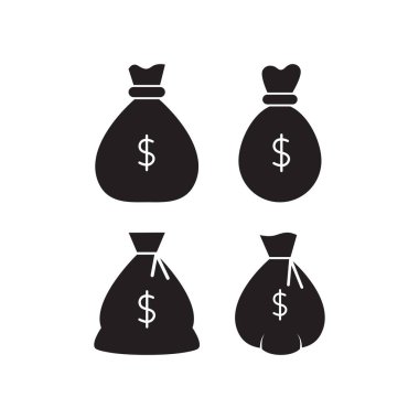 Para Torbası Simgesi Vektör Tasarımı.