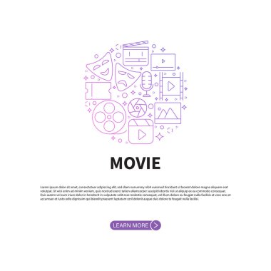 Film Sancak Şablonu Vektör Tasarımı.