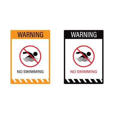 Yasak Yüzme Simgesi Set Vektörü Tasarımı Yok.