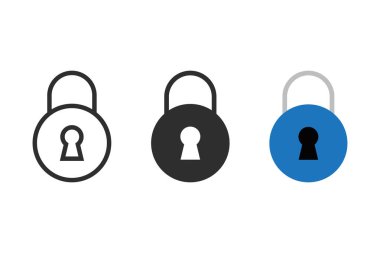 Asma Kilit Simgesi Vektör Tasarımı. 