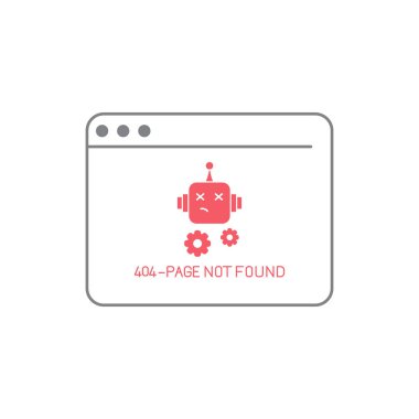 Sayfa Bulunamadı Hata Simgesi Vektör Tasarımı.