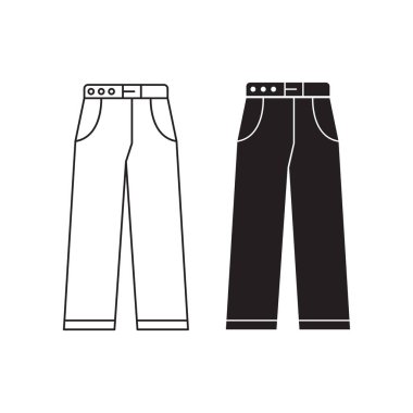 Pantolon Simgesi Set Vektör Tasarımı.