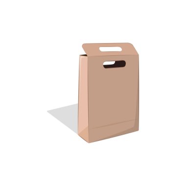 Kağıt Torba Simgesi Vektör Tasarımı.