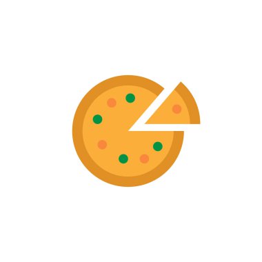 Pizza Simgesi Vektör Tasarımı.