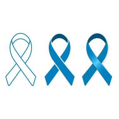 Prostat Kanseri Farkındalığı Ay Mavi Kurdele Vektör Tasarımı.