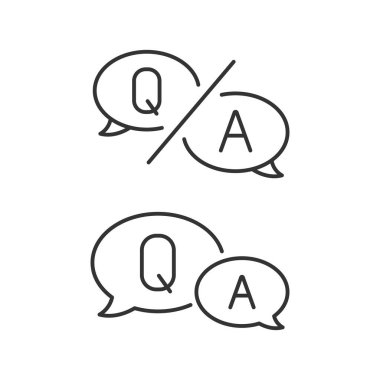 Soru-Cevap ve Konuşma Baloncuğu Simge Vektör Tasarımı.