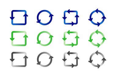 Geri dönüşüm simgesi set vektör tasarımı.