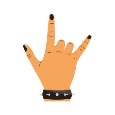 Rock 'n Roll Hareketi Simgesi Vektör Tasarımı.