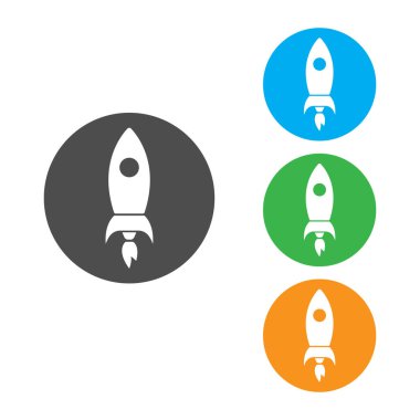 Roket Simgesi Vektör Tasarımı.