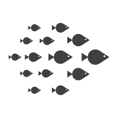 Balık Simgesi Vektör Tasarımı Okulu.