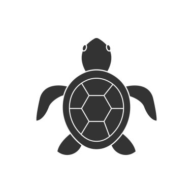 Deniz Kaplumbağası Simgesi Vektör Tasarımı.
