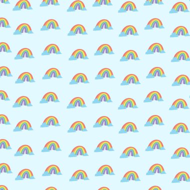 Kusursuz Gökkuşağı Dokulu Arkaplan Vektör Tasarımı.