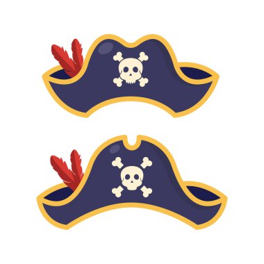 Çizgi film Korsan Şapka Vektör Tasarımı.