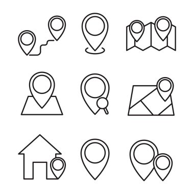 Harita Pin Simgesi Vektör Tasarımı.