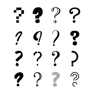 Soru İşareti Simgesi Vektör Tasarımı.