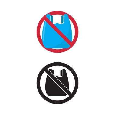 Plastik Torbayı Azalt İşaret Vektörü Tasarımı.