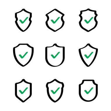 Kalkan Simgesi Vektör Tasarımı.