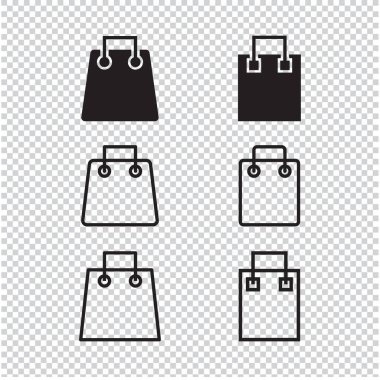 Alışveriş Torbası Simgesi Şeffaf Arkaplan Vektör Tasarımı Ayarları.