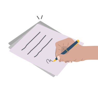 İmzalayan El Simgesi Vektör Tasarımı.