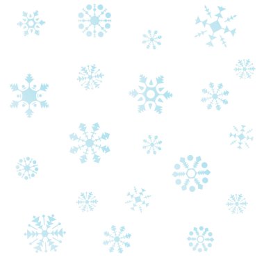 Kar Tanesi Şeklinde Kusursuz Desenli Arkaplan Vektör Tasarımı.
