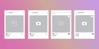 Sosyal Ortam Sayfa Model Ayarlama Vektör Tasarımı.
